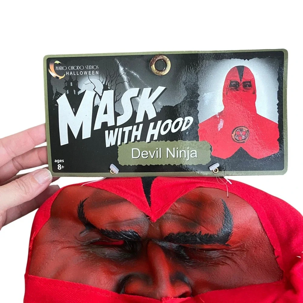 Adult Devil Mario Chiodo  Ninja Mask‎ With Hood Halloween Costume